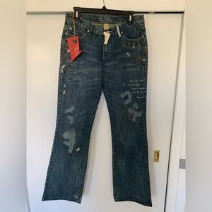 Ezra Fitch woman’s embellished flare jeans